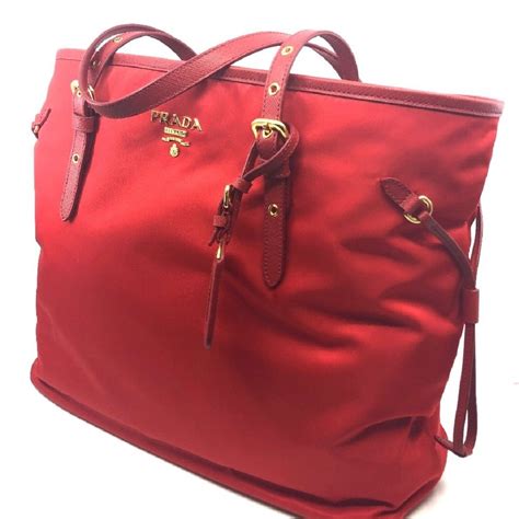 prada tessuto nylon red|Prada nylon tote vintage.